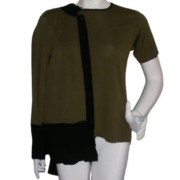 2pc EXCLUSIVELY MISOOK Sweater Set, XS, Green/Black, Acrylic, Top & Cardigan - Picture 3 of 15